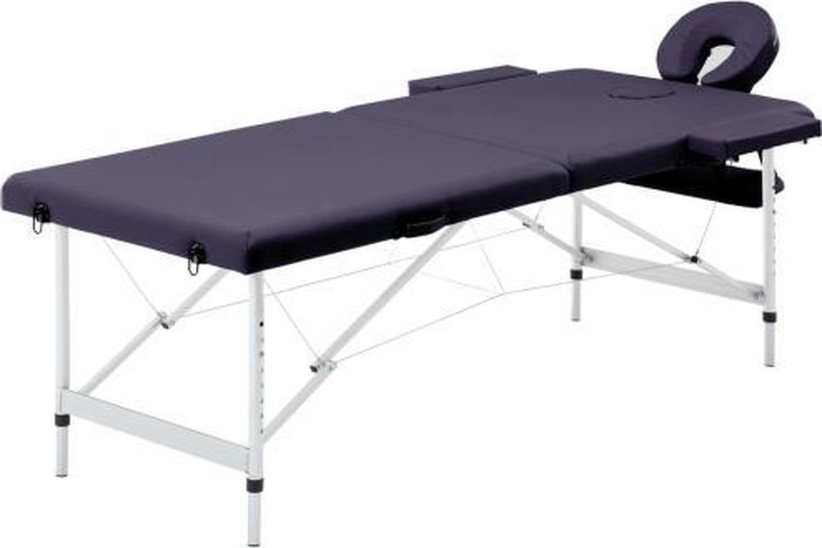 Goedkoopste vidaXL - Massagetafel - inklapbaar - 2 - zones - aluminum - paars