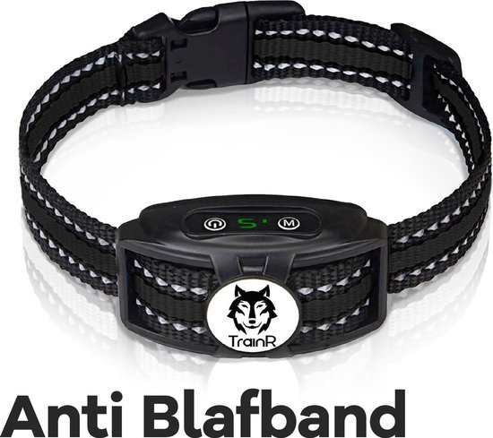 TrainR Anti Blafband - Diervriendelijk - Anti Blaf Apparaat - Zwart - Anti Blaf - Halsband - Hond - Blafband - Trainingshalsband