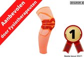 Patella Knie Brace - Compressie Bandage - Ondersteuning en Herstel - Elastisch - Ademend - voor Dames en Heren - Extra Lang - Oranje - L