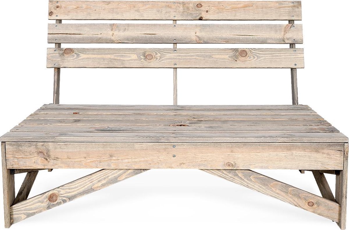 Leven van belangrijk leider Palletbank van WDMT™ | 115 x 75 x 79 cm | Grey wash afwerking | Houten  tuinbank |... | bol.com