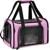 Sac de WiseGoods Premium pour chien ou chat - Bench - Confortable, respirant et sûr - Sac de voyage rose - 50 x 34 x 34 cm - Max 11 KG