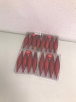 Kersthangers - vier pakjes met rode ijspegelachtige hangers - 14cm hoog