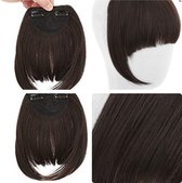 Clip In Pony Haarpony Fringe Bangs Hairextensions DARK BROWN