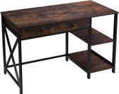 Maison’s Bureau – Laptop tafel – Bureautafel – Met lade – Industrieel – Hout/Metaal – 115x60x76