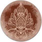 Wandcirkel Boho Ornate op hout - WallCatcher | Multiplex 80 cm rond | Houten muurcirkel Bohostijl