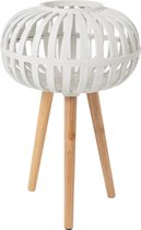 J-Line Windlicht Op Poten Polyresin/Glas Wit Large