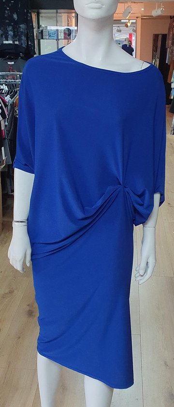 Damesmode jurk met vleermuismouw, kleur kobaltblauw, maat one size | bol.com