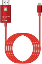 Câble Adaptateur DrPhone USB-C vers HDMI - Adaptateur HDTV 4K 60Hz -1080P HD - Câble HDMI USB3.1 - Rouge