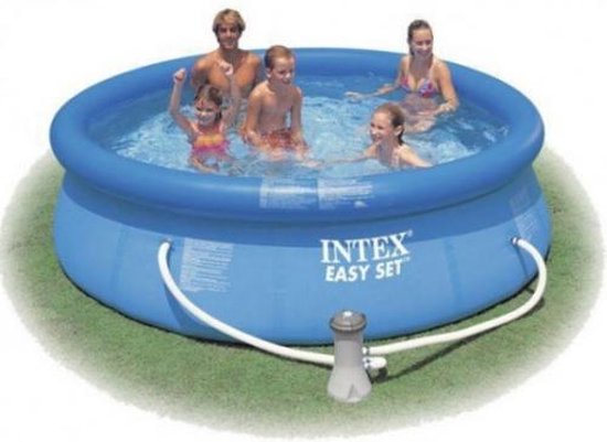 Intex Easy Set pool - 305 x 76 cm met pomp 12 V- Blauw