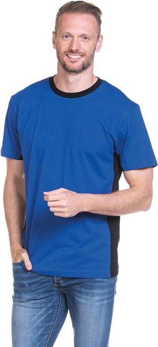 Lemon & Soda workwear contrast T-shirt in de kleur pearl grey met zwart in de maat 6XL