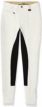 HKM - Stretchy Kinderrijbroek 3/4 trim - Wit/Zwart - Maat 48