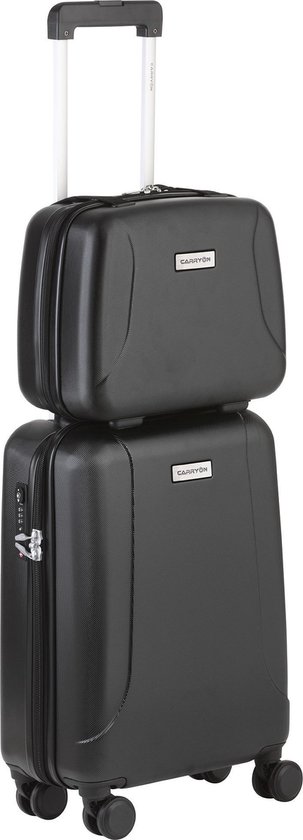 CarryOn Skyhopper Handbagage en Beautycase – TSA slot – Zwart