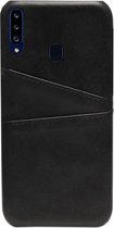 ADEL Kunstleren Back Cover Pasjes Hoesje voor Samsung Galaxy A20s - Zwart