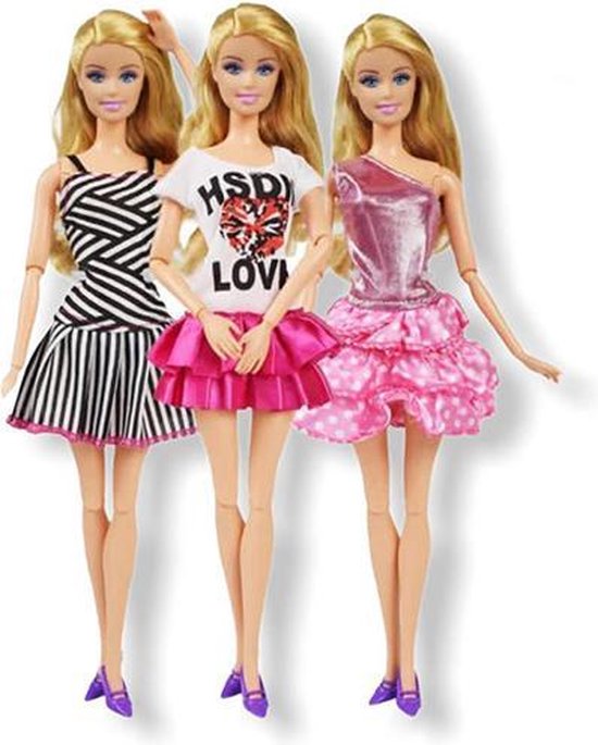 Vêtements Barbie - 3 tenues pour poupées - Vêtements de poupée - Convient  pour ao... | bol.com