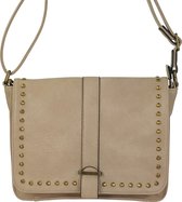 Crossbodytas met flap/studs Flora & Co taupe claire