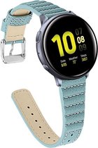 Fungus - Smartwatch bandje - Geschikt voor Samsung Galaxy Watch 6 (incl. Classic), Watch 5 (incl. Pro), Watch 4, Watch 3 41mm, Active 2 - Horloge 20mm - PU leer - Stiksel - Blauw