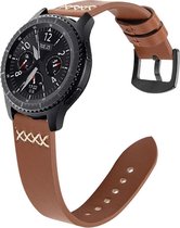 Smartwatch bandje - Geschikt voor Samsung Galaxy Watch 3 45mm, Gear S3, Huawei Watch GT 2 46mm, Garmin Vivoactive 4, 22mm horlogebandje - PU leer - Fungus - Vier Kruis - Bruin