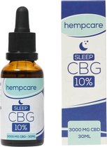 Hempcare Sleep [10% CBD + 10% CBG olie 30 ml 3000mg]: slapen - nachtrust – anti stress – slaapprobleem – stressklachten – depressie – angst – ontspanning – rust – ontstekingsremmend - voedingssupplement -