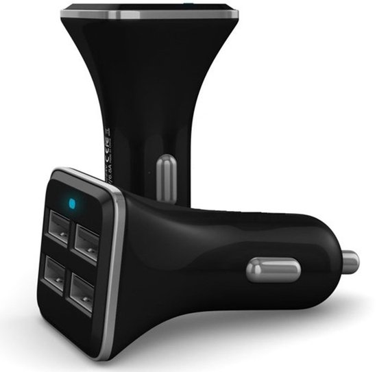 MMOBIEL High Speed 4 USB Ports Autolader Adapter - 12V Sigarettenaansteker - Multi Oplaadadapter - voor 4 Apparaten