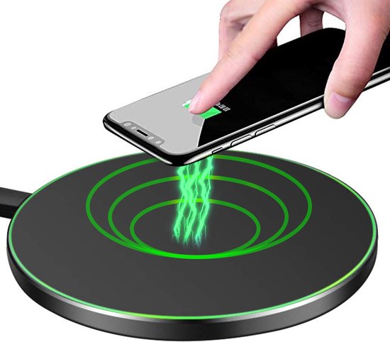 MMOBIEL Draadloze QI Oplader - Snelle Laadmodus - ZWART - voor o.a. Apple / Samsung / Xiaomi