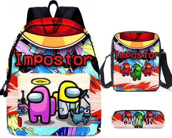Among Us Impostor Backpack Set avec sac à bandoulière et pochette - Sac à  dos pour... | bol.com