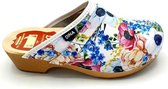 Dina Clogs Big Flowers . Instappers Dames - Clogs Dames - Schoenen Dames