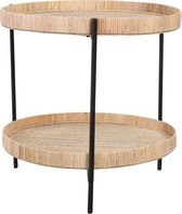 Plantenstandaard rond rotan hout/metaal bruin 50 x 50 cm - Home Deco Plantentafels