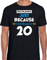 Dont be jealous just because i look this good at 20 cadeau t-shirt zwart voor heren - 20 jaar verjaardag kado shirt / outfit XL