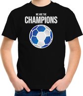 Schotland EK/ WK supporter t-shirt we are the champions met Schotse voetbal zwart kinderen 134/140