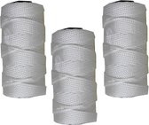 3x Bolletjes touw bouwlijn wit 50 meter  x 1,8 mm