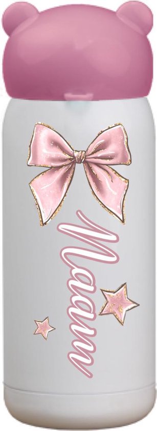 Drinkbeker roze voor kinderen strik met eigennaam-verjaardag  cadeau-schoolbeker... | bol.com
