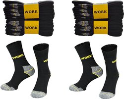 Work Werksokken - 20 paar - Zwart met grijs - Maat 39/42