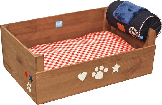 Lief! comfort kussen voor houten hondenmand unisex jeans 30x15 cm | bol.com