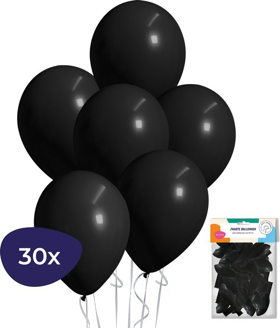Ballonnen Set - Zwart - 30 Stuks - 27 CM - Latex - Geschikt voor Helium |  bol.com