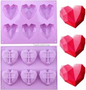 Siliconen mal harten - chocolade - diamanten - 3D heart - bakvorm - bonbons - mold - bakvormen - Eid mubarak - Suikerfeest