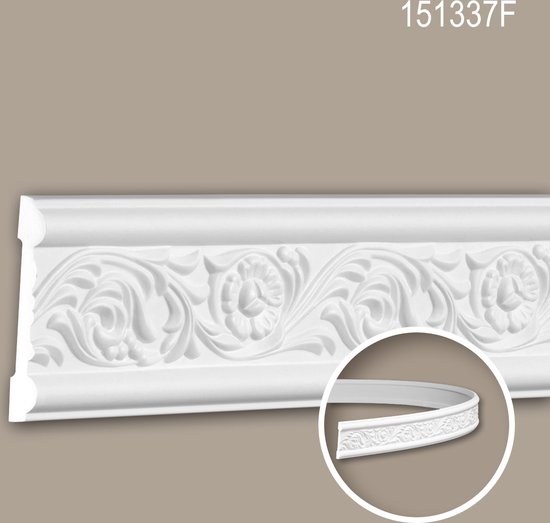 Foto: Cimaise 151337f profhome moulure d corative flexible style rococo baroque blanc 2 m