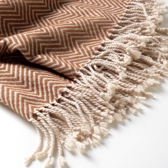 douceur d'intérieur, Plaid met franjes (125 x 150 cm), Inca, katoen en polyester, getufteerd douceur d'intérieur, Plaid met franjes (125 x 150 cm), Inca, katoen en polyester, getufteerd