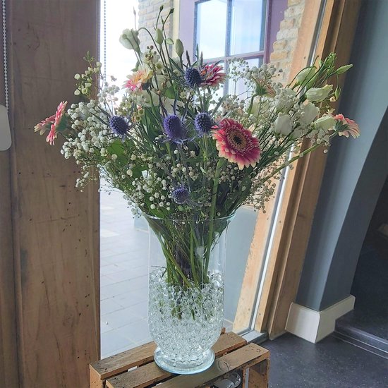 Vase en Verres recyclé avec perles d'eau - Vase à fleurs transparent pour  bouquet -... | bol.com