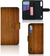 Telefoonhoesje Xiaomi Mi A3 Wallet Book Case Donker Hout