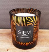 SIEM / Zebra design / 100% natuurlijke kaars / cocoswax / vegan / geurloos & anti-allergisch