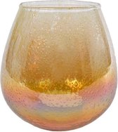 Gifts Amsterdam Windlicht Bubble 15 Cm Glas Okergeel