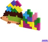 Twee in Een Houten Tetris - Duurzaam - Opstapelen - Klassiek - Kleurrijk - Educatief - Puzzel - Duurzaam - Opstapelen - Blokken en Vormen - Stapelen - Stapelgeveltjes - Verschillen