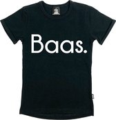 KMDB Shirtje Baas Black Jongens Zwart - Maat 140