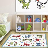 Katten & Honden kindervloerkleed - kindertapijt - 115 x 150 cm - wasbaar - zacht - duurzame kwaliteit - speelgoed
