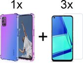 Oppo A72 4G hoesje shock proof case transparant - 3x Oppo A72 screenprotector screen protector