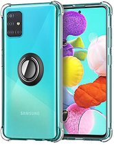 Samsung A51 Hoesje - Samsung Galaxy A51 hoesje Kickstand Ring shock proof case transparant magneet