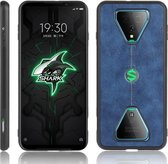 Voor xiaomi black shark 3 schokbestendig naaien koe patroon skin pc + pu + tpu case (blauw)