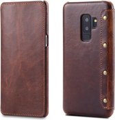 Voor Galaxy S9 Plus Denior Oil Wax Koeienhuid Eenvoudige Horizontale Flip Leren Case met Kaartsleuven & Portemonnee (Bruin)