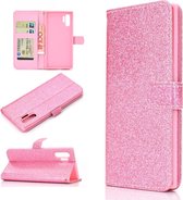 Voor Samsung Galaxy Note 10 Pro Glitter Poeder Horizontaal Flip Leren Case met Kaartsleuven & Houder & Fotolijst & Portemonnee (Roze)