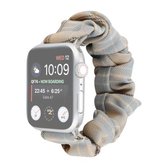 Voor Apple Watch Series 6 & SE & 5 & 4 44 mm / 3 & 2 & 1 42 mm JK uniforme stijl doek + roestvrij stalen horloge polsband (kaki + lichtblauw) (kaki + lichtblauw)
